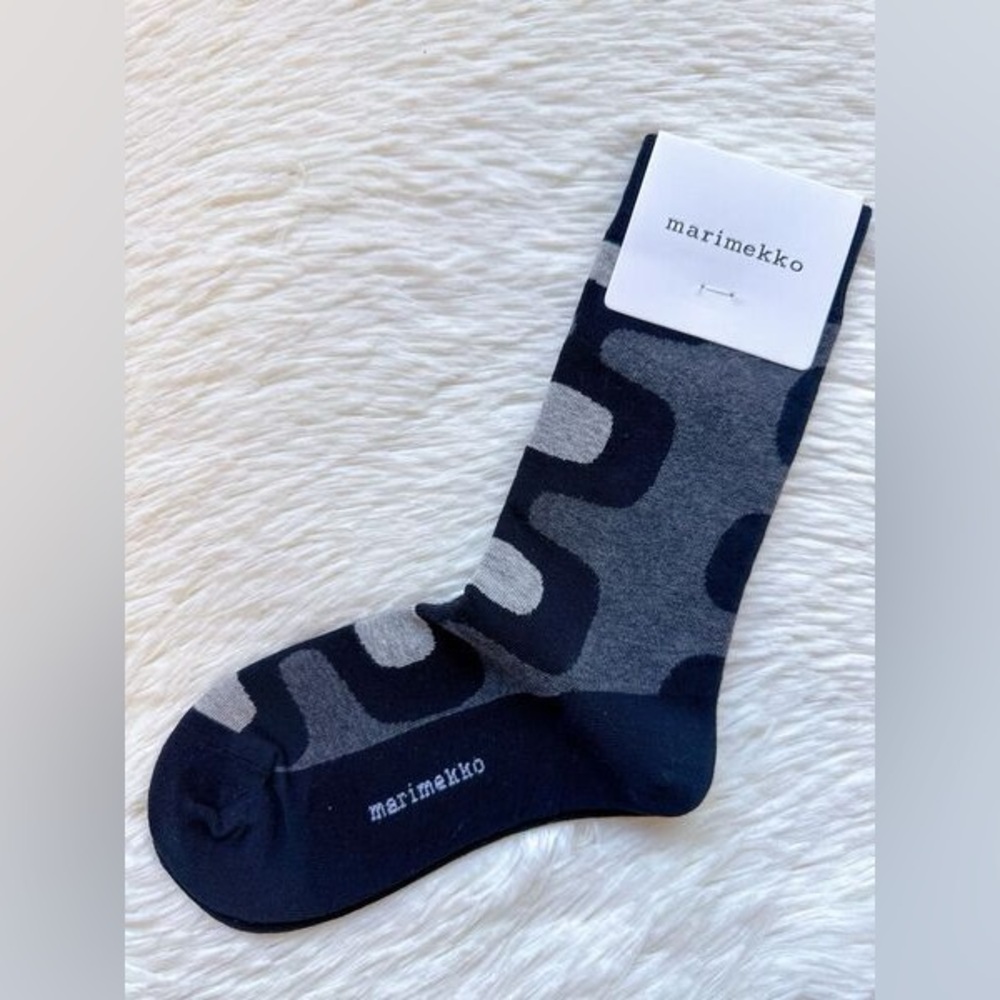 NWT Marimekko Stylish Women’s Crew Socks Black